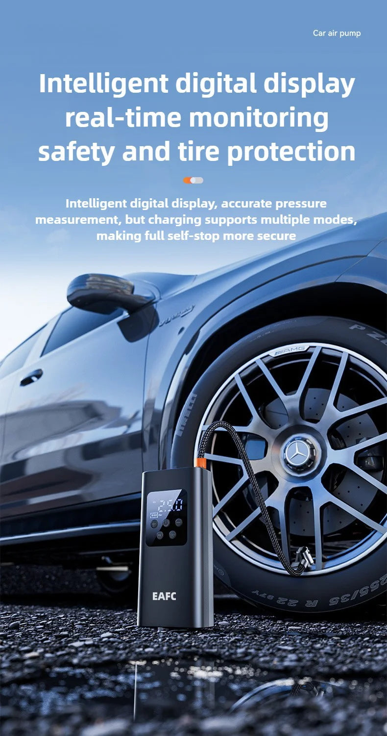 Inflador Portátil Inteligente para Coche y Moto – Compresor Aire Inalámbrico